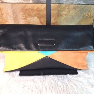 Marc by Marc Jacobs Leather & Suede Colorblock Clutch - C
